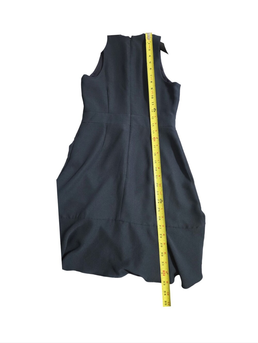 Banana Republic Navy Sleeveless Ruffle Hem Mini Dress Fit & Flare Coctail Travel - Picture 6 of 7